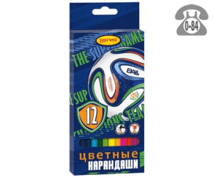Цветные карандаши Футбол цветов 12 картонная коробка