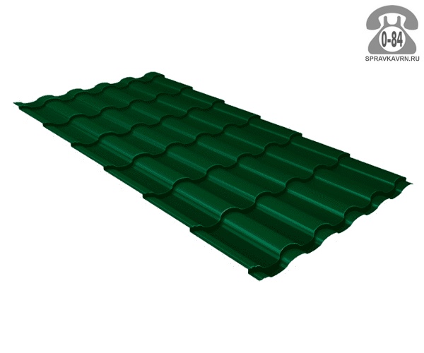 Металлочерепица Country Granit зеленый мох 0.5x27x1120мм