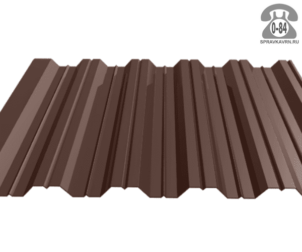 Профнастил НС35 шоколадно-коричневый
 1000x0.45 мм полиэстер