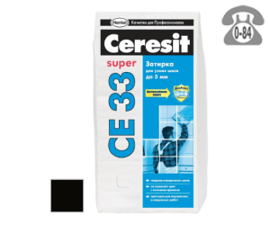 Затирка для плитки Церезит (Ceresit) CE33 Super, графит, 2 кг