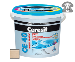 Затирка для плитки Церезит (Ceresit) CE40 Aquastatic, роса, 2 кг