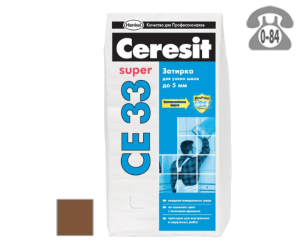 Затирка для плитки Церезит (Ceresit) CE33 Super, тёмно-коричневый, 2 кг