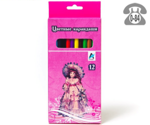 Цветные карандаши Кукла цветов 12 картонная коробка